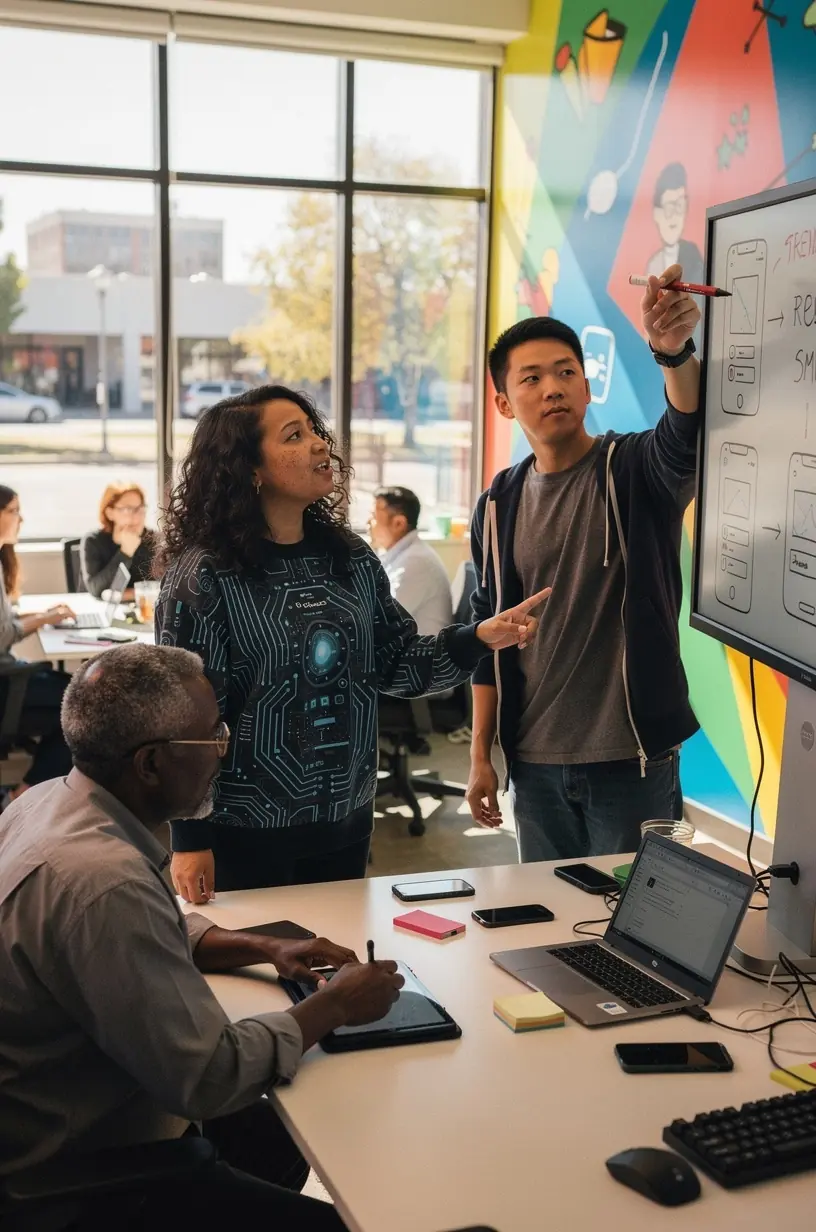Person using a laptop with screen reader software enabled, demonstrating assistive technology integration.